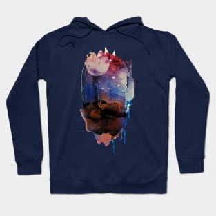 Abstract Watercolour: Moonlit night Hoodie